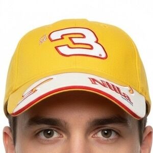 Vintage Dale Earnhardt Jr No 3 Nilla Wafers NASCAR Winners Circle Hat Yellow Red